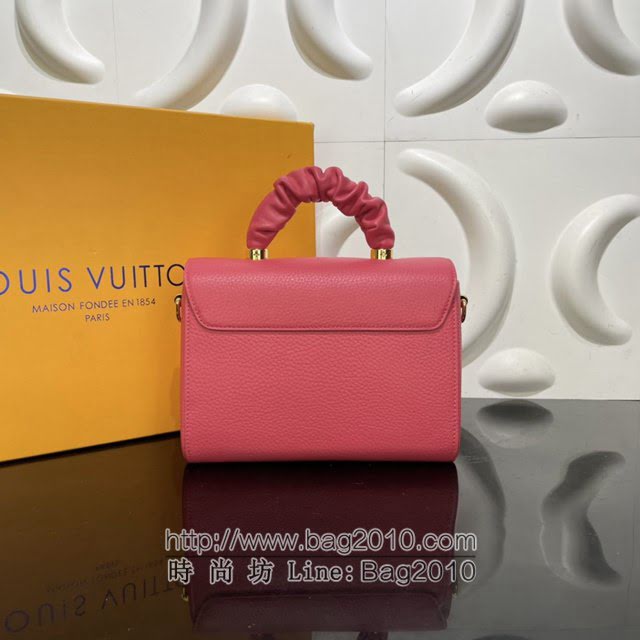 Louis Vuitton新款女包 M58688 路易威登Twist中号手袋 Taurillon皮革 小牛皮抽褶手柄 LV手提女包单肩斜挎包  ydh4220